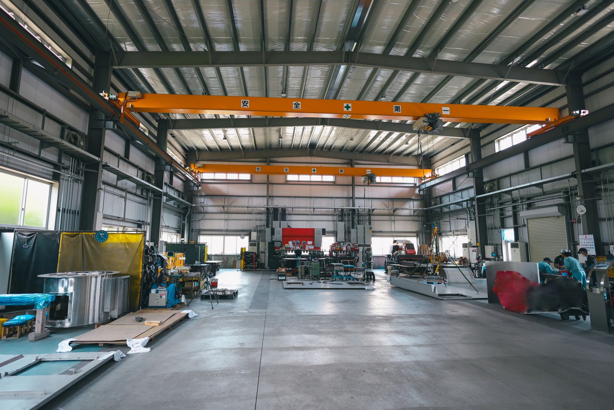 Industrial facility interior representing recycling processing